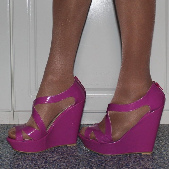 Pink Wedge Heels Size 11 - Picture 5 of 8